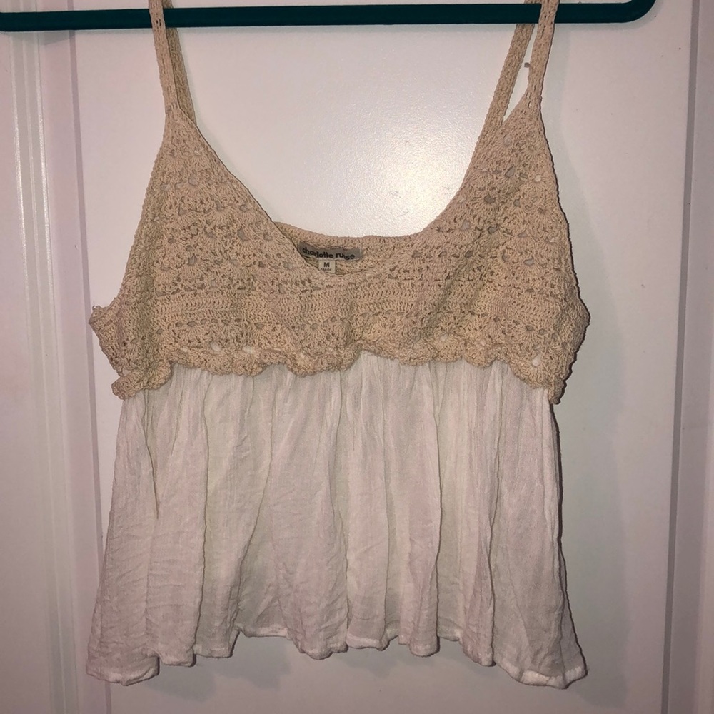 Macrame and Crepe Crop top
